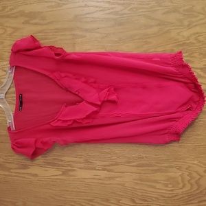 Womens Maurices hot pink sheer blouse top size medium